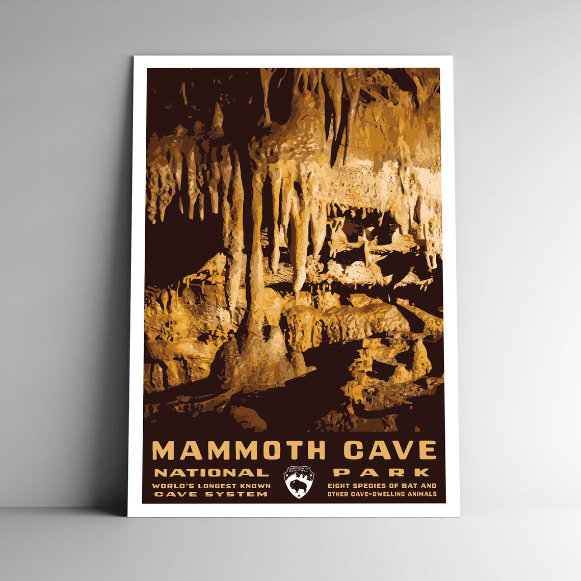 Mammoth Cave National Park Vintage Travel Poster, Kentucky