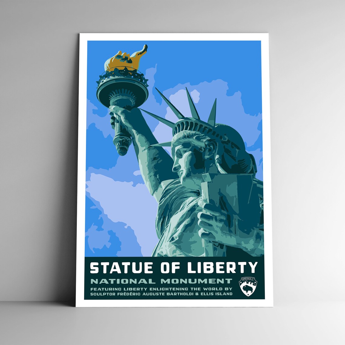 Statue Of Liberty National Monument Vintage Travel Poster