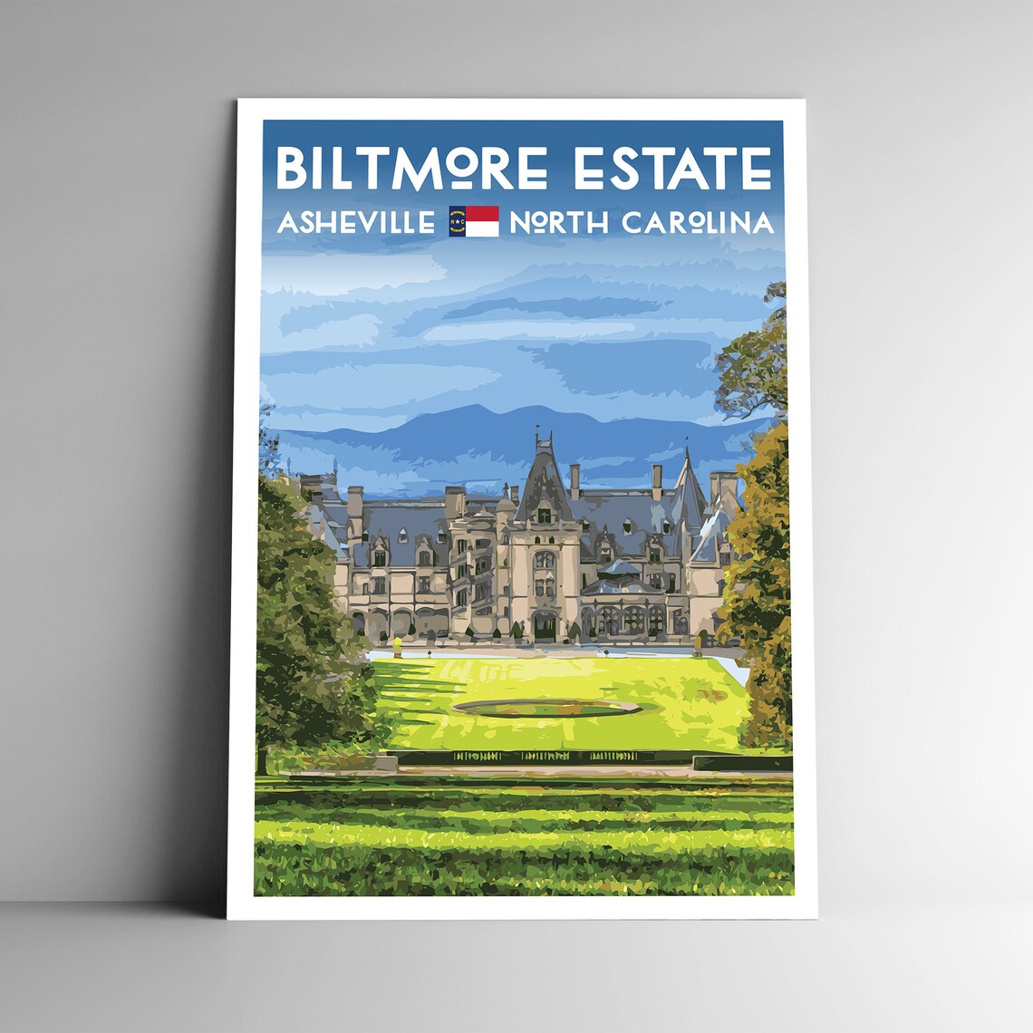 Biltmore Estate Asheville NC Vintage Travel Poster
