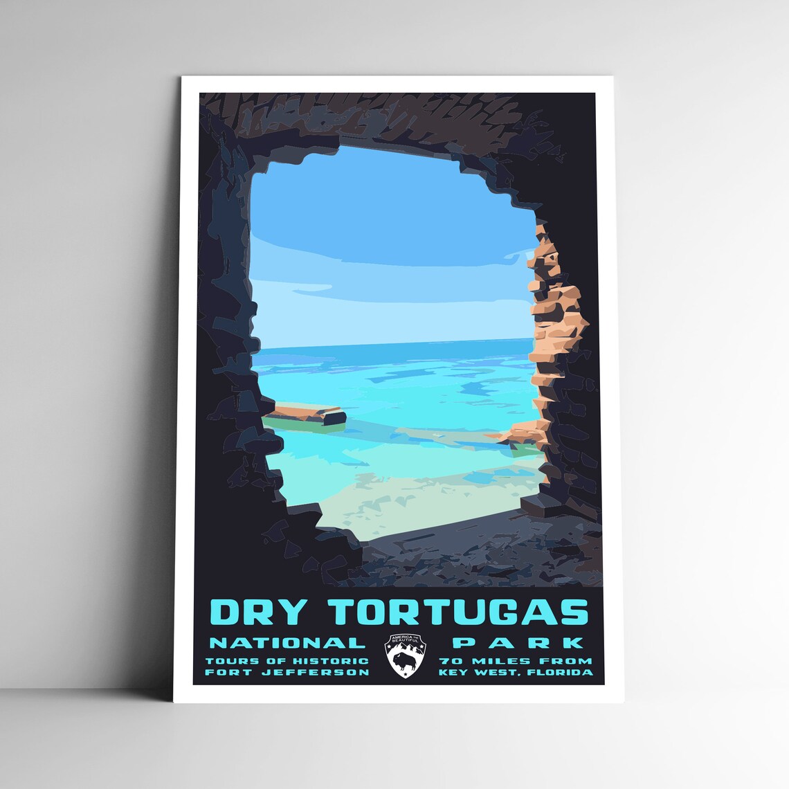 Dry Tortugas National Park Vintage Travel Poster