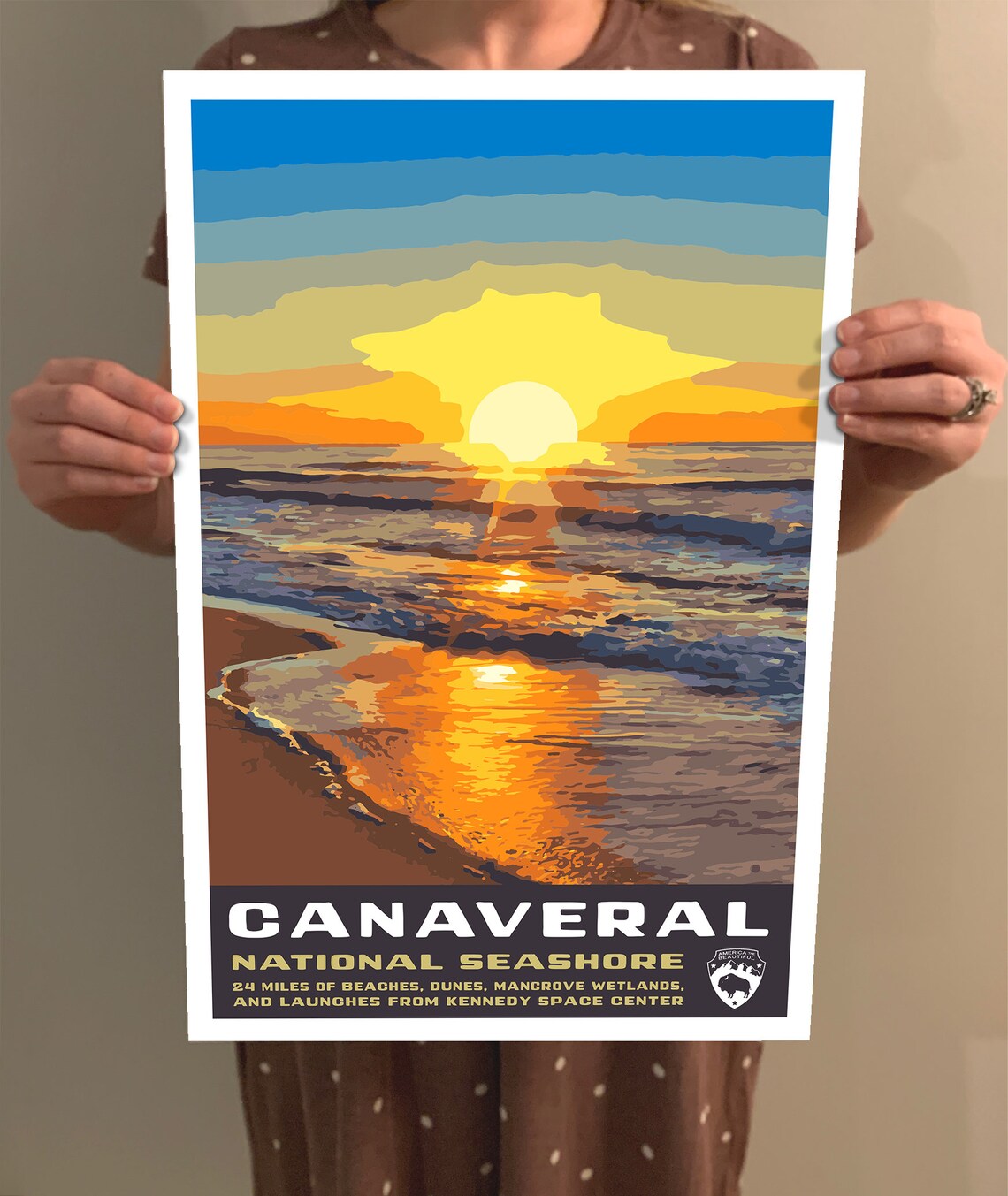 Canaveral National Seashore Vintage Travel Poster - Image 2