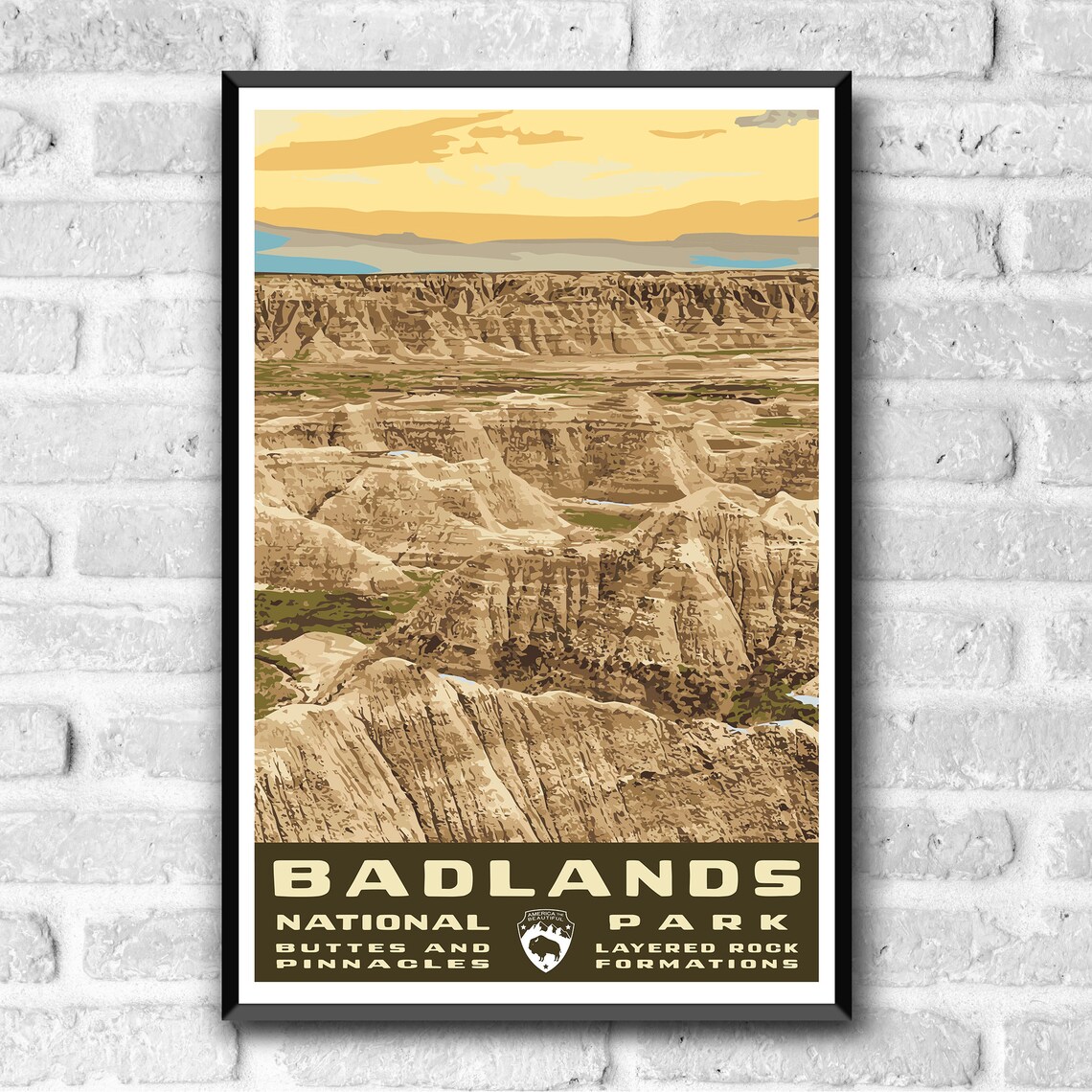 Badlands National Park Vintage Travel Poster Art Print - Image 3