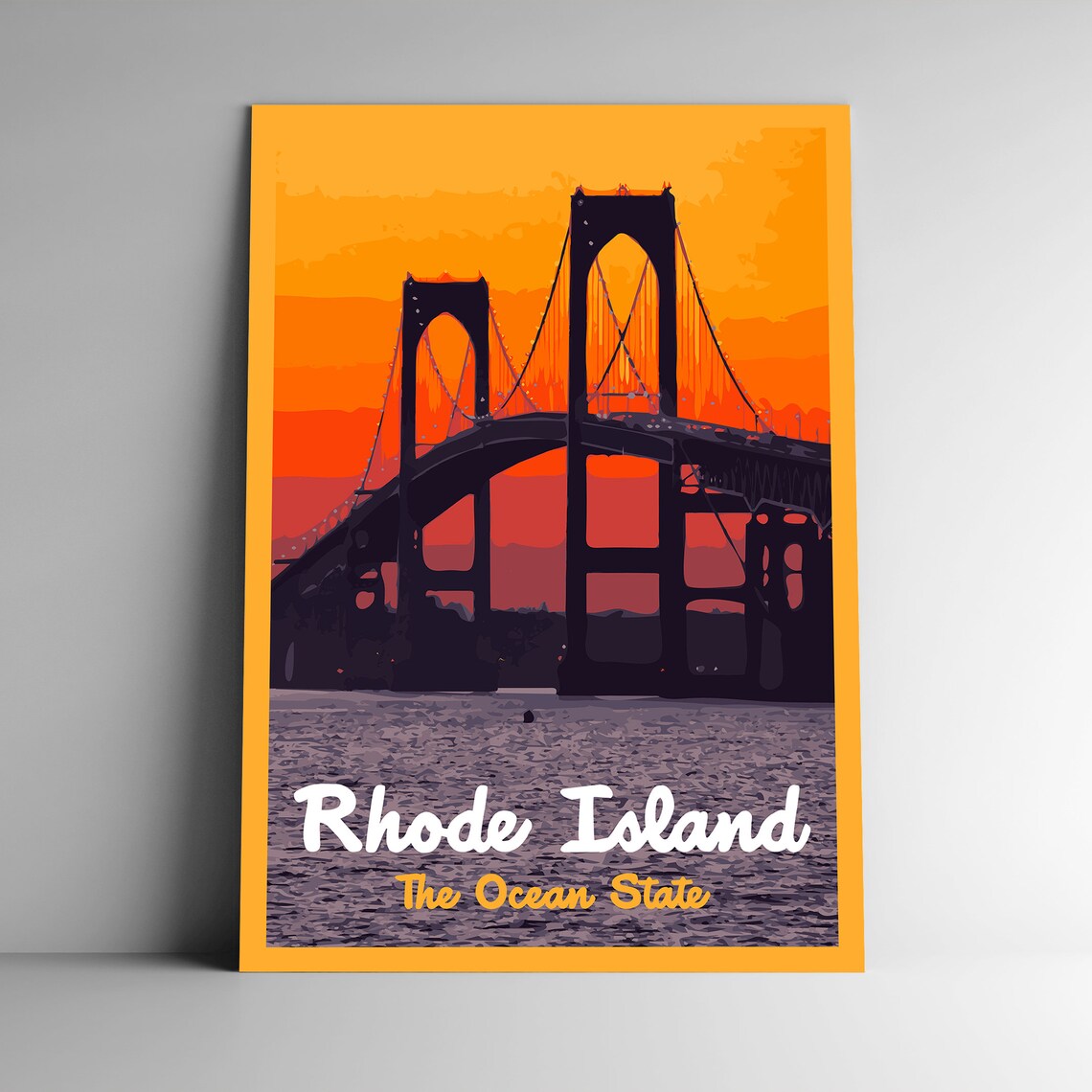 Rhode Island The Ocean State Vintage Travel Poster
