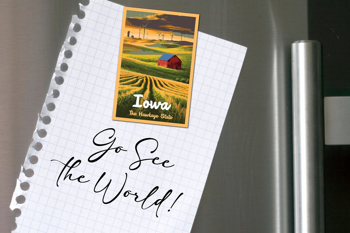 Iowa Hawkeye State Vintage Style Travel Poster - Image 2