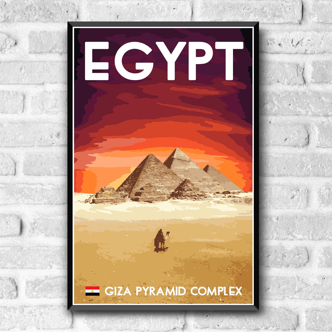 Giza Pyramids Egypt Vintage Travel Poster Art Print - Image 3