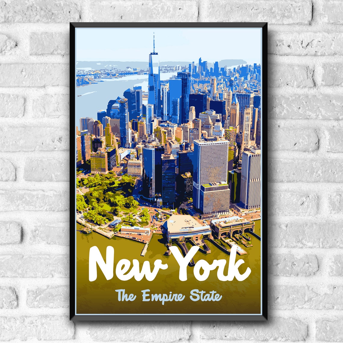 New York The Empire State Vintage Style Travel Poster Postcard Sticker Magnet Retro Wpa Style Our Fifty States Print 50 Usa Wall Art - Image 3