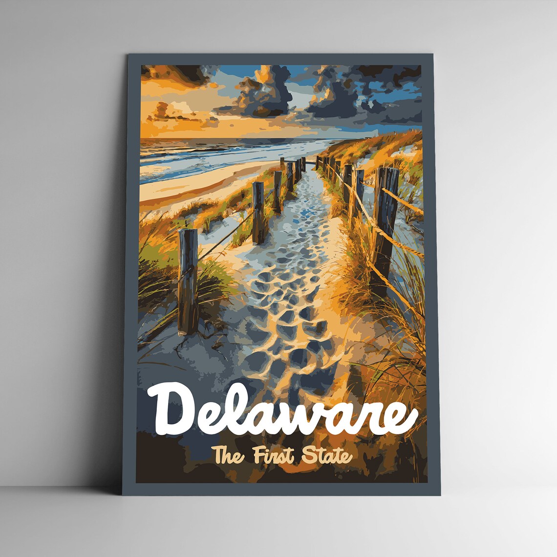 Delaware The First State Vintage Travel Poster Print