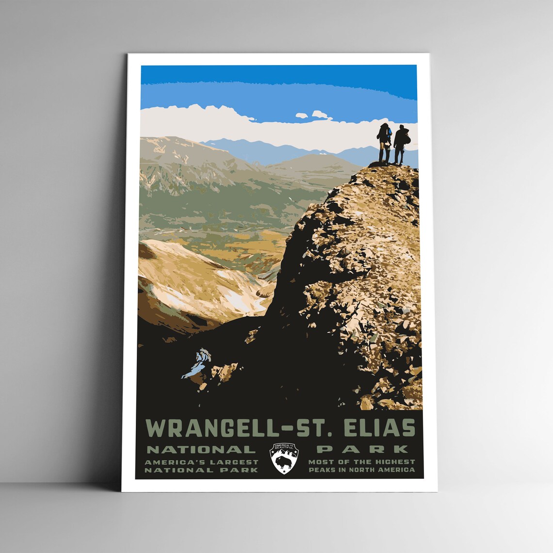 Wrangell St Elias National Park Vintage Travel Poster