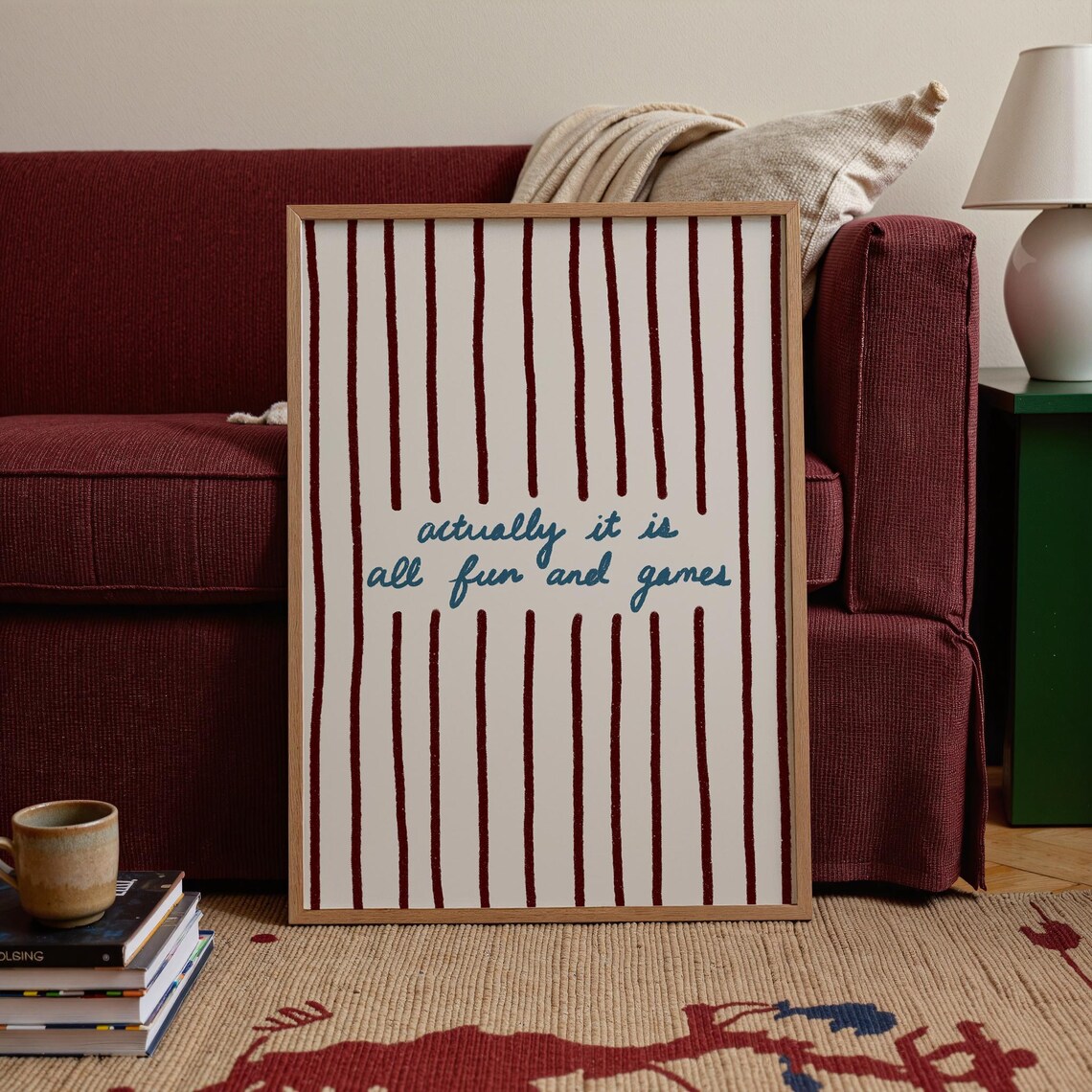 It Is All Fun And Games Poster, Handdrawn Stripe
