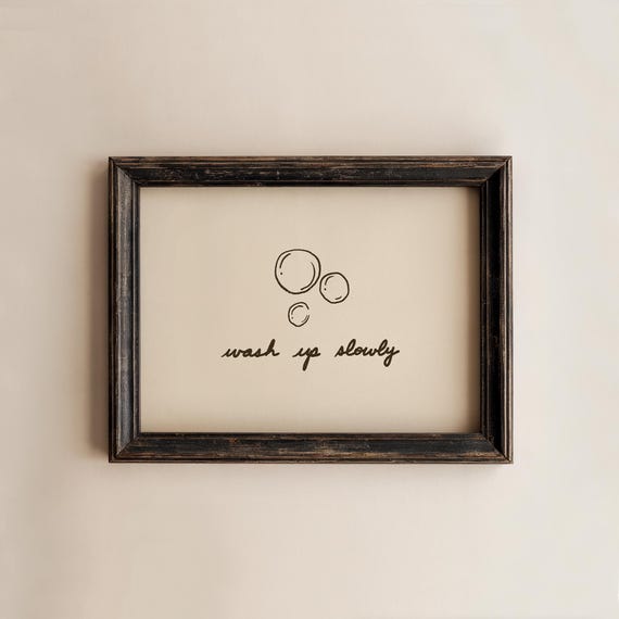 Trendy Bathroom Print Handdrawn Typography Poster Wash Up Horizontal