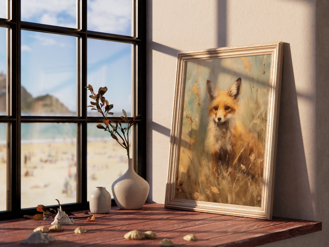 British Red Fox Print Antique Farmhouse Art Rustic Animal Wall Art Vintage Fox Art Print Vintage Decor - Image 4