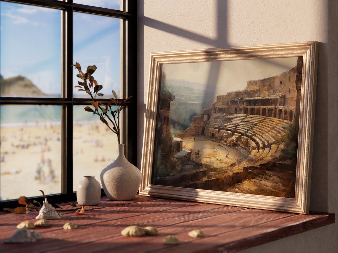 Ancient Roman Amphitheater Ruins Vintage Mediterranean Art Poster - Image 4