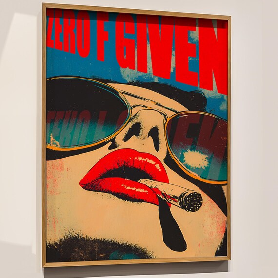 Zero F Given Pop Art Woman in Sunglasses Rebellious Art Poster