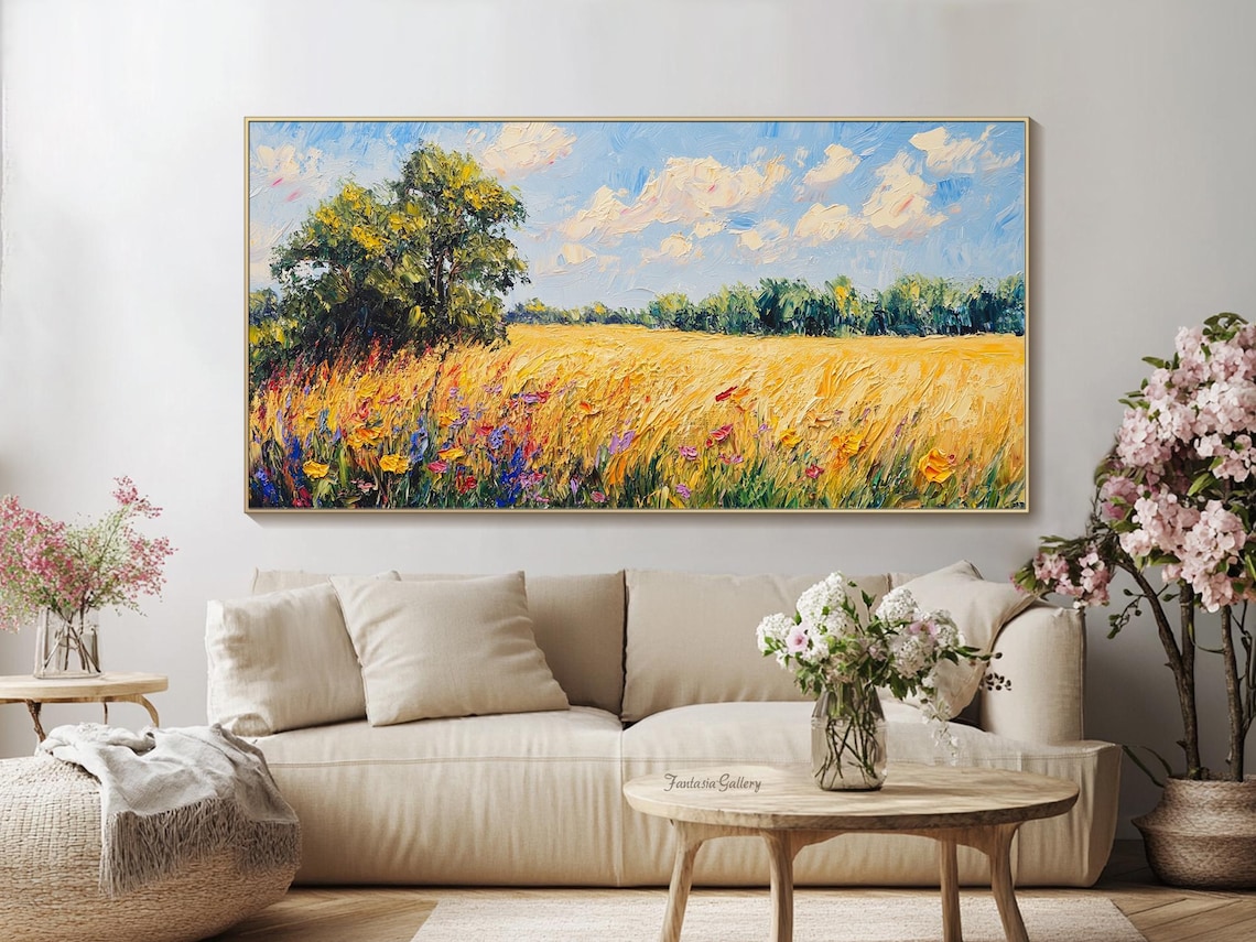 Golden Wheat Field, Oil-Painting-Style Art Print - Image 2