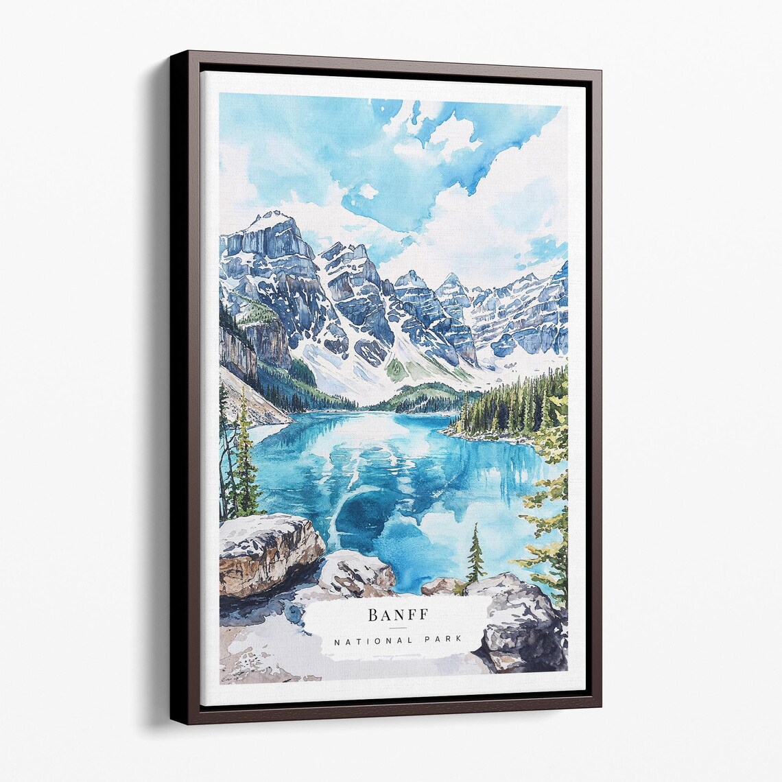 Banff National Park Turquoise Lake Alpine Mountain Scenic Poster