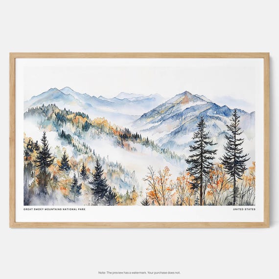 Great Smoky Mountains National Park Scenic Wall Art Print