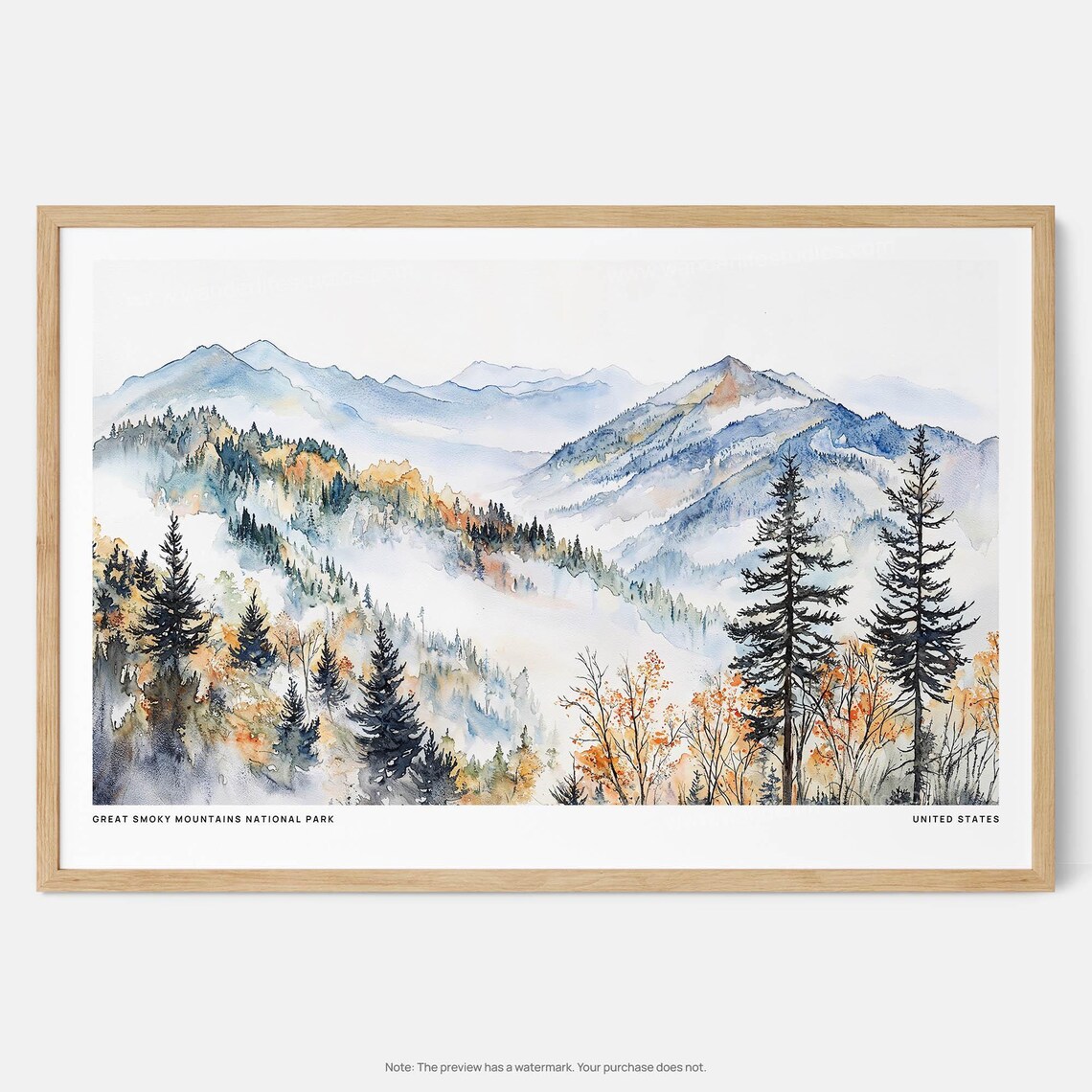 Great Smoky Mountains National Park Scenic Wall Art Print