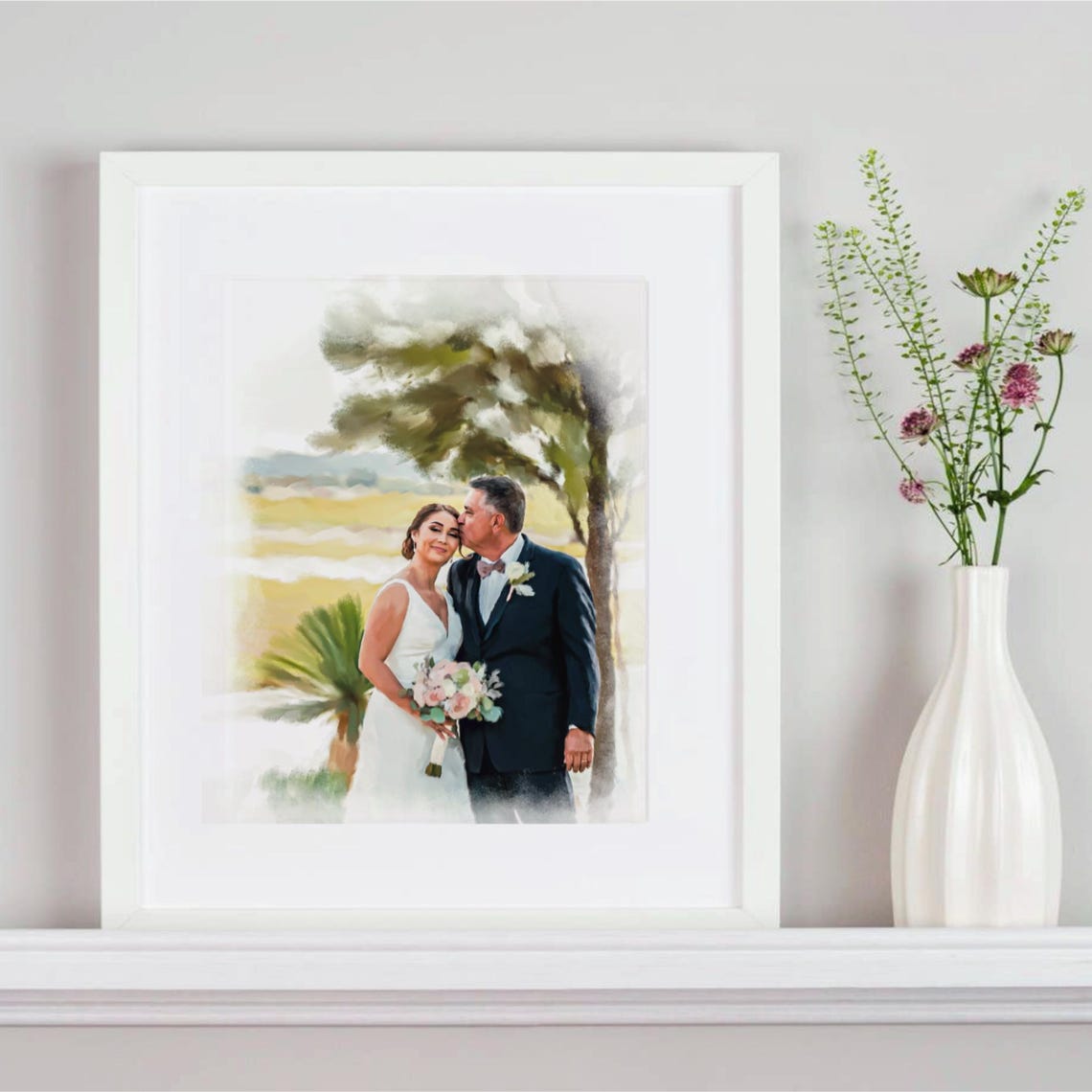 Painting From Photo Loved One Portrait From Photo Combine Photos Add Deceased Loved One To Photo Custom Family Portrait Combine Picture