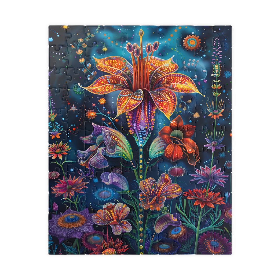 Tropical Dream Fantasy Flower Glowing Lily Midnight Garden Poster - Image 2