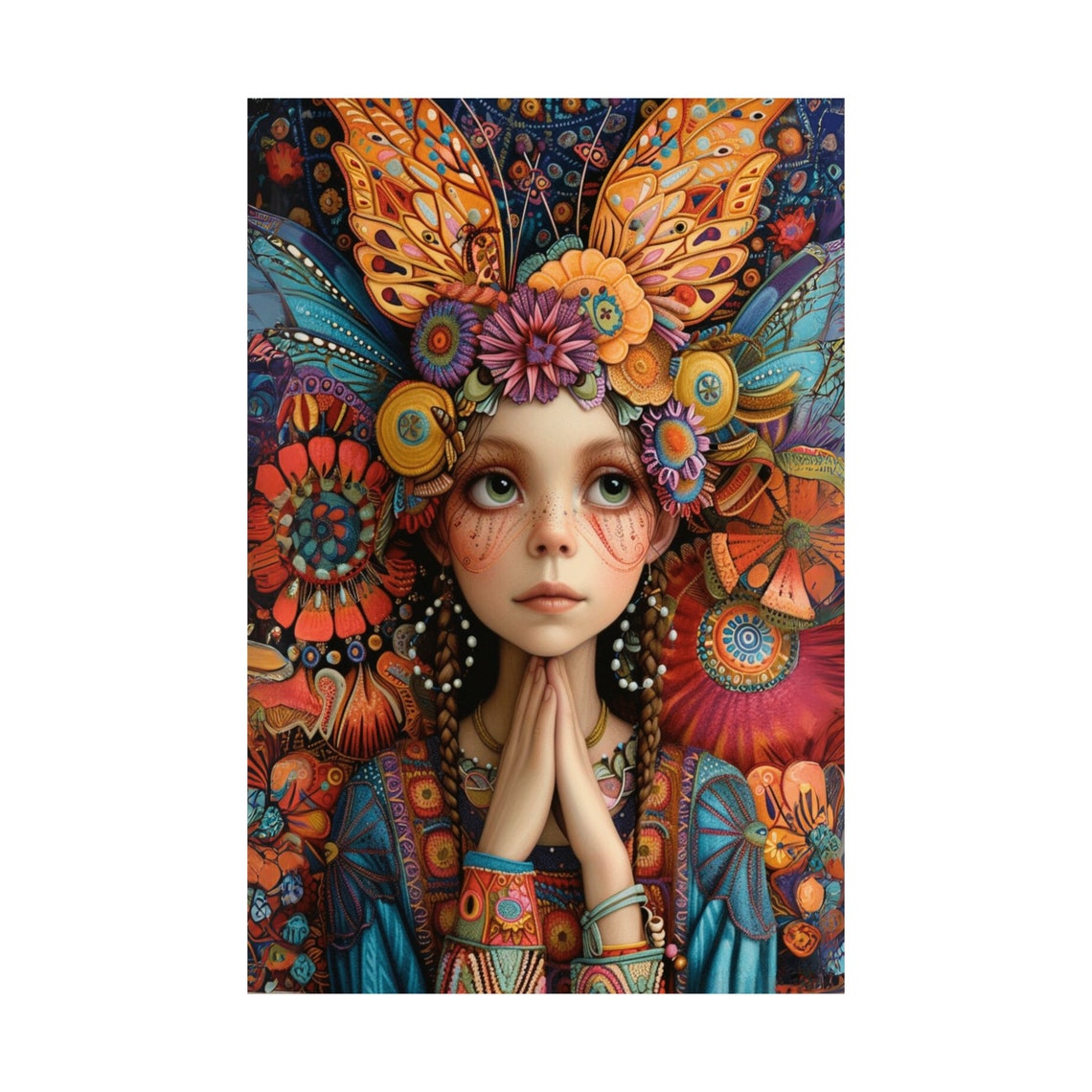 Bohemian Flower Fairy Art Printposter Colorful Fantasy Girl Wall Art Boho Decor For Bedroom Dinning Living Room Office Or Nursery - Image 3