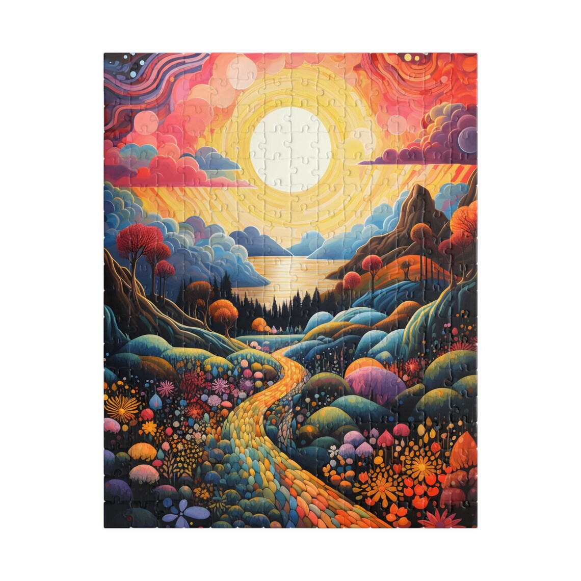 Rainbow Valley Jigsaw Colorful Fantasy Landscape Puzzle Relaxing For One Fun Tech Free Group Activity Great Gift For Hospital Patients - Image 2