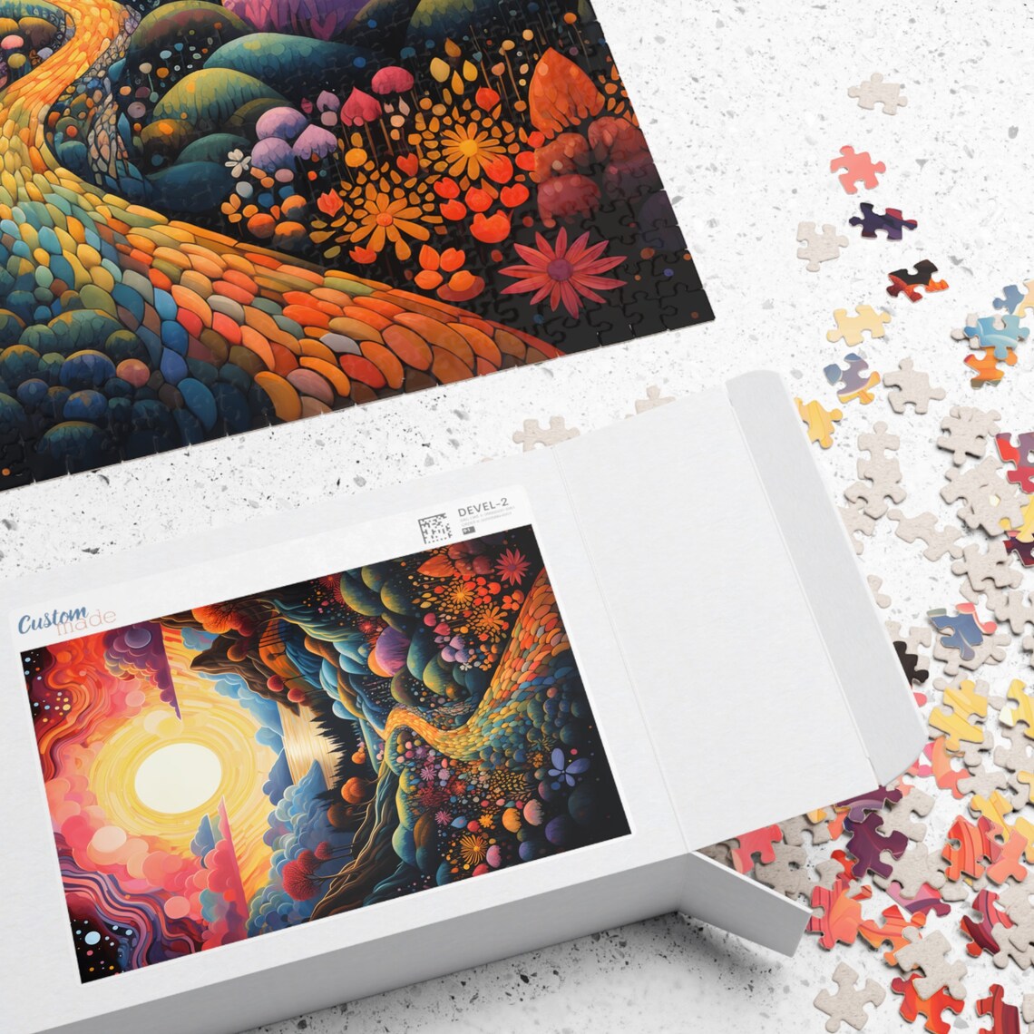 Rainbow Valley Jigsaw Colorful Fantasy Landscape Puzzle Relaxing For One Fun Tech Free Group Activity Great Gift For Hospital Patients - Image 3