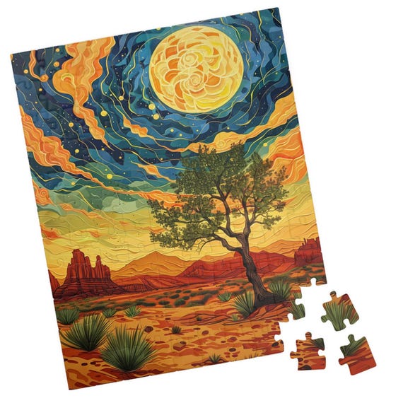 Phycadelic Moonlit Dessert Jigsaw Puzzle Tech Free Fun Activity Great Gift For Birthdays Paitents And Nursing Homes
