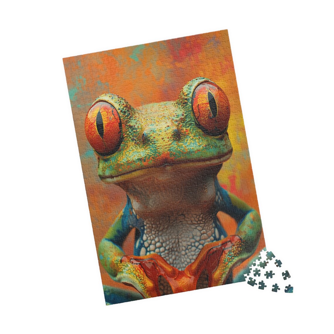 Red Eyed Tree Frog Close Up Vivid Wildlife Nature Art Poster - Image 4