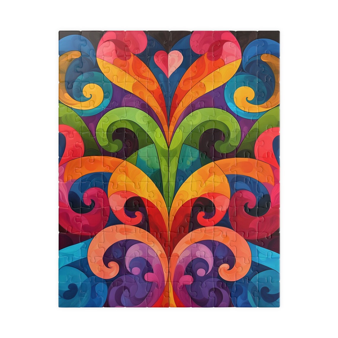 Vibrant Rainbow Swirl Abstract Flower Petals Colorful Art Poster - Image 5