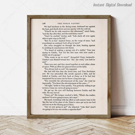 F Scott Fitzgerald The Great Gatsby Crisp In The Fall Page Print