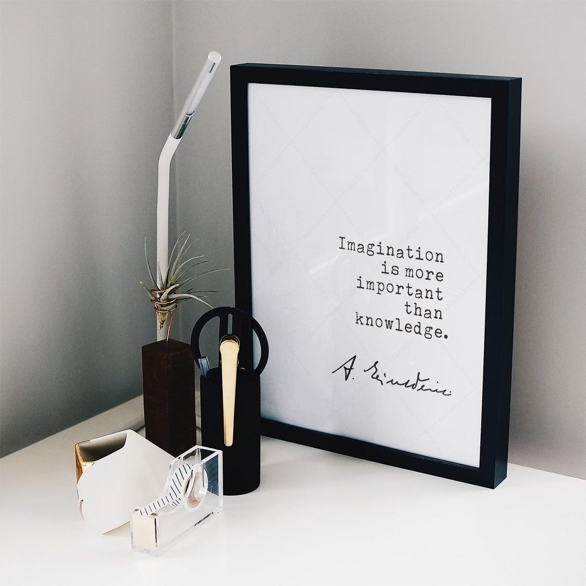Albert Einstein Imagination Is More Important Than Knowledge Poster - Image 2