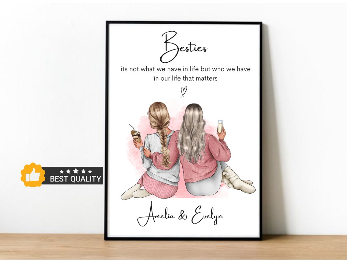 Personalized Best Friend Quote Print, Christmas Gift