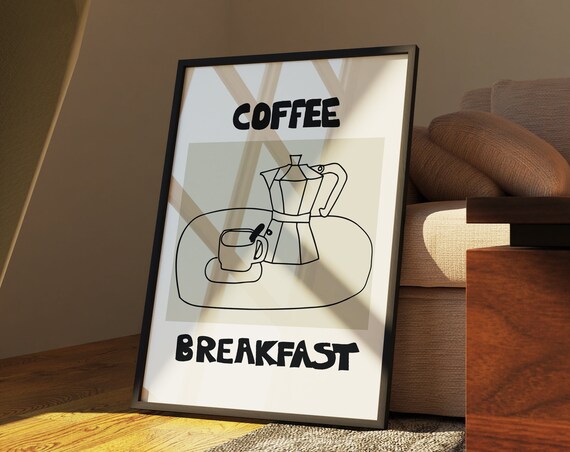 Coffee Print Breakfast Print Kitchen Prints Kitchen Poster Modern Prints Food Print Coffee Poster Coffee Print Wall Art