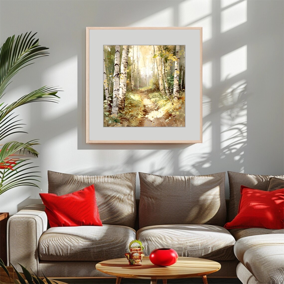 Birch Woods Watercolor Art Print, Fall Landscape - Image 3