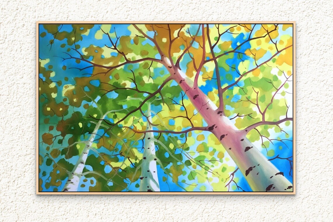 Abstract Birch Forest Art Print, Contemporary Landscape