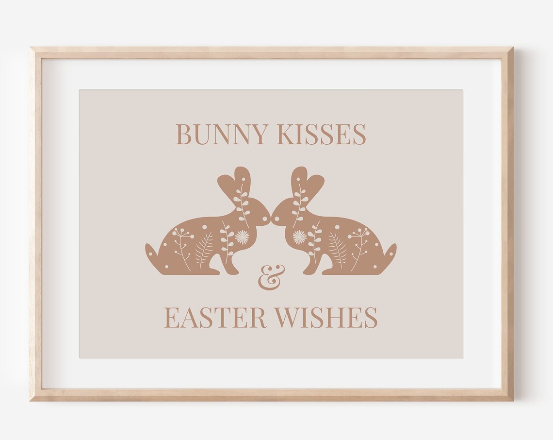 Bunny Kisses And Easter Wishes, Nursery Art Print - Image 5