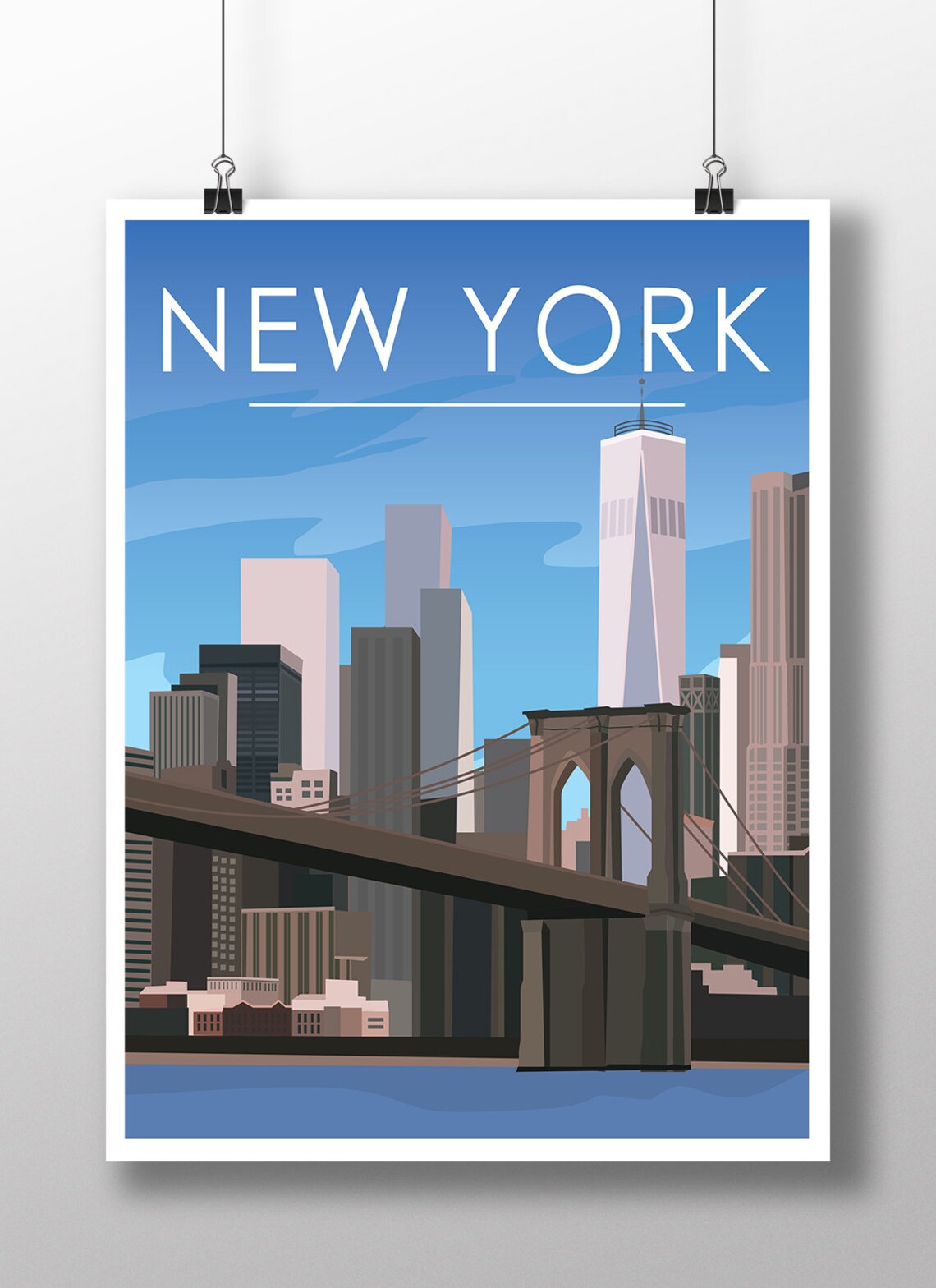New York City Vintage Travel Poster Art Print