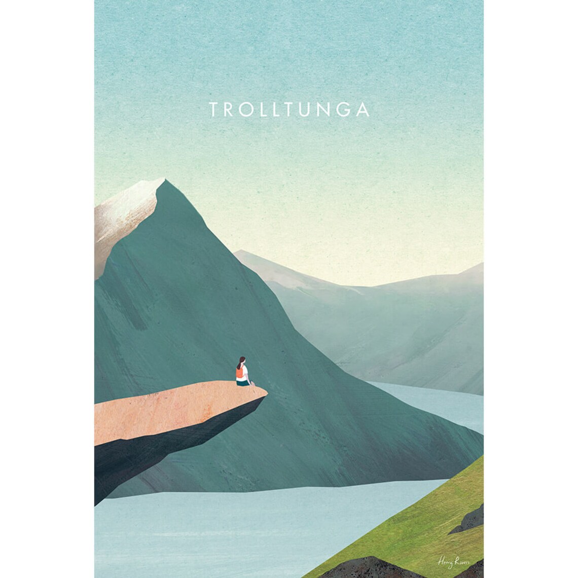 Trolltunga Norway Art Print, Travel Poster - Image 3