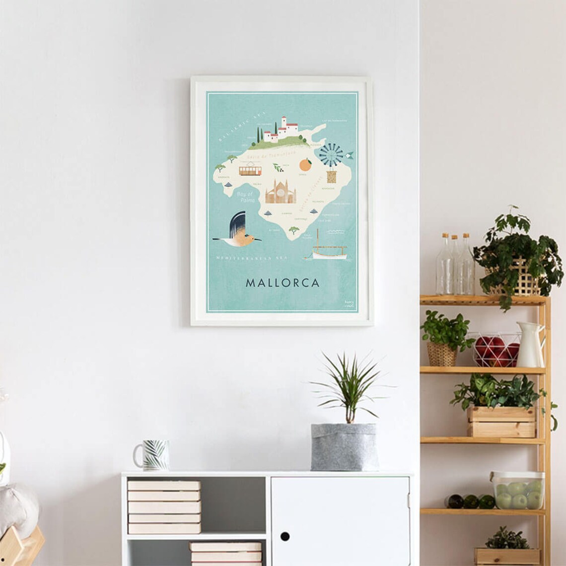 Mallorca Illustrated Map Art Print, Henry Rivers - Image 3