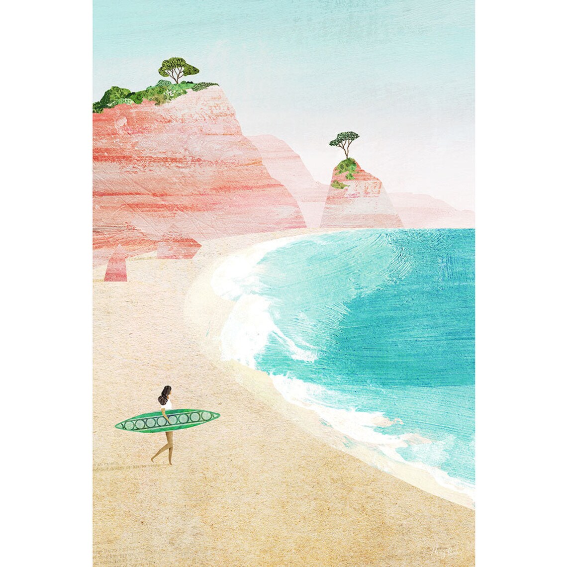 Surf Girl By Henry Rivers, Surf Beach Art Print - Image 3