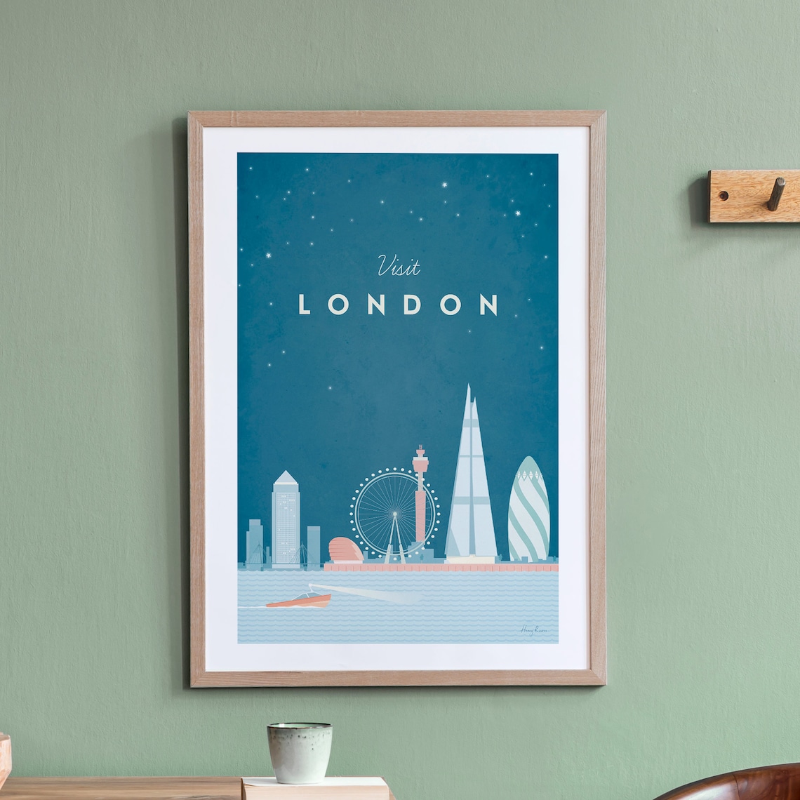 London Vintage Travel Poster, Minimalist Travel Art