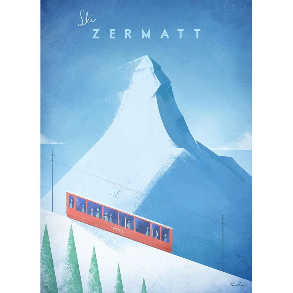 Zermatt Print by Henry Rivers, Travel Poster - Image 2