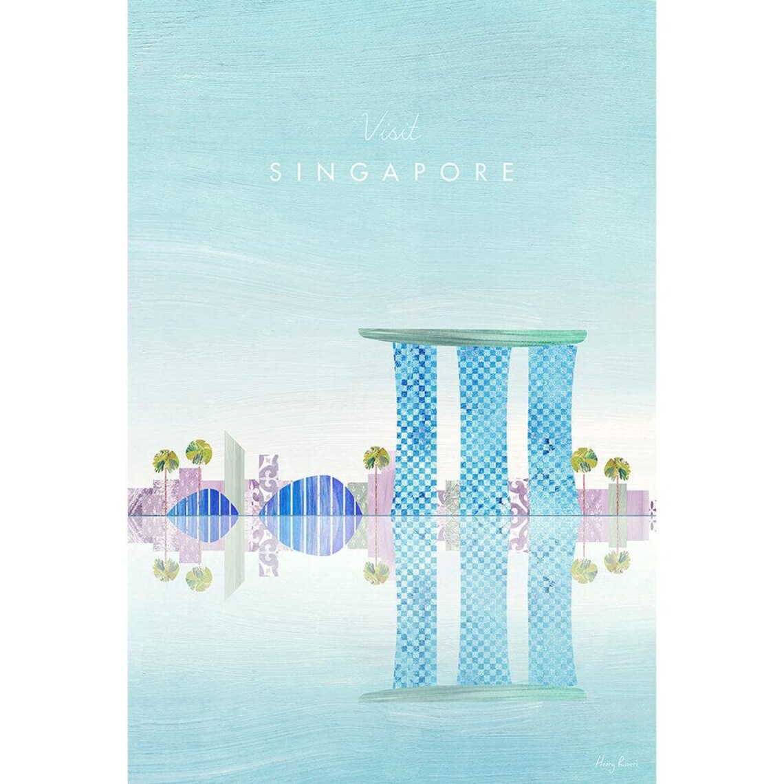 Singapore Travel Poster, Minimalist Vintage Retro Style - Image 2