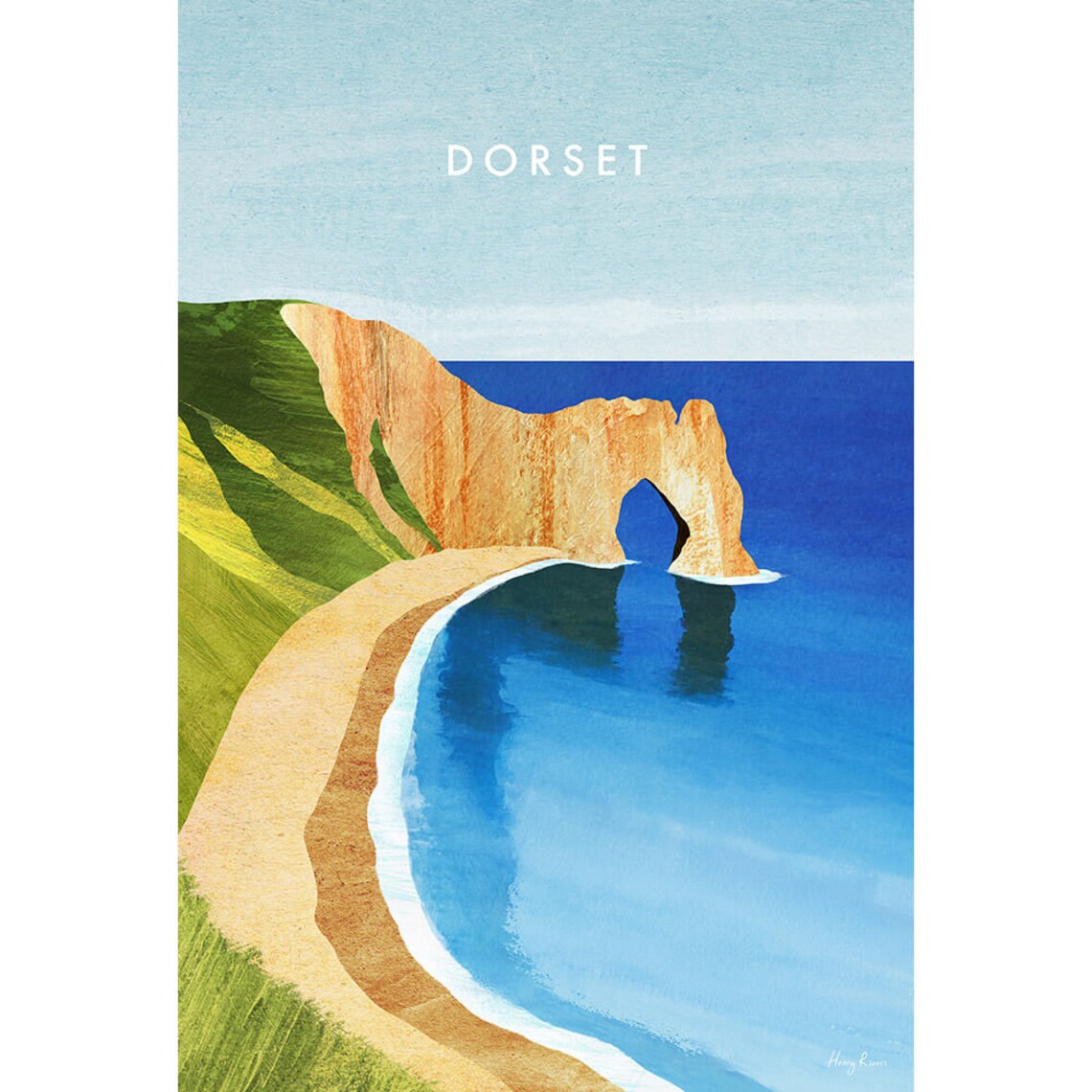 Dorset Durdle Door Beach Poster Print, Henry Rivers - Image 3