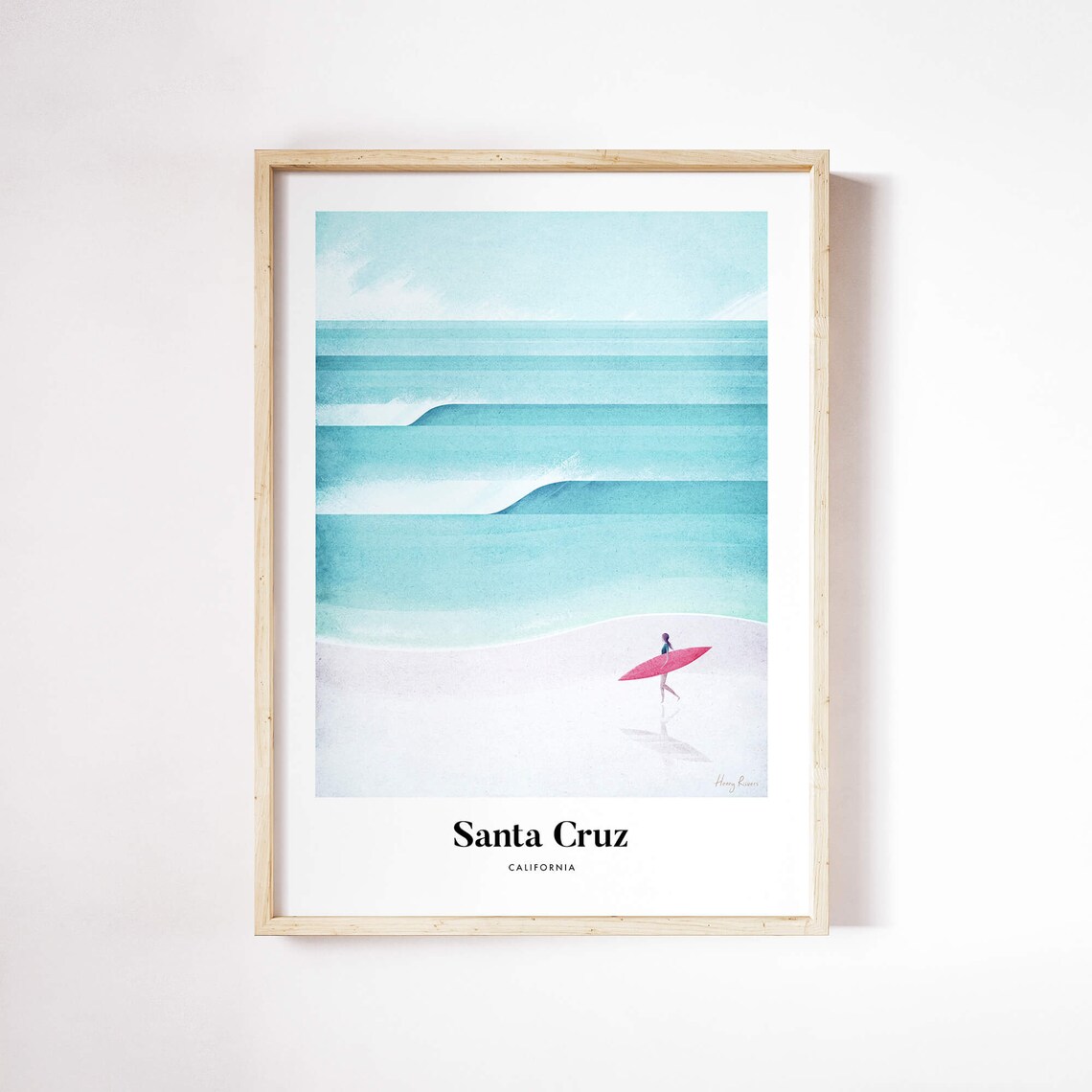 Santa Cruz Travel Poster, Henry Rivers Art Print