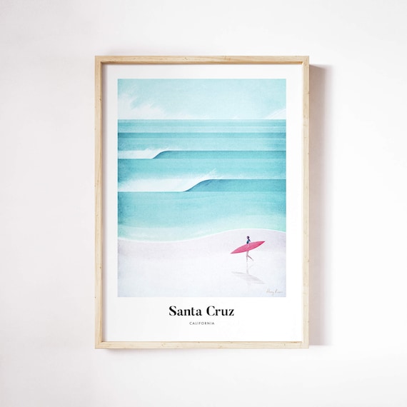 Santa Cruz Travel Poster, Henry Rivers Art Print