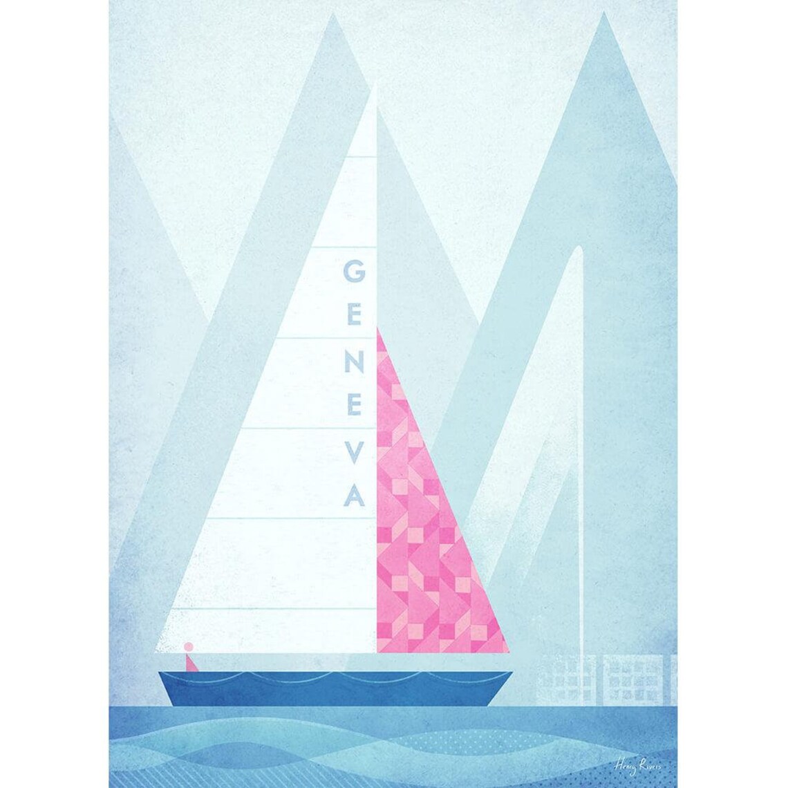 Geneva Travel Poster, Minimalist Vintage Retro Style - Image 2