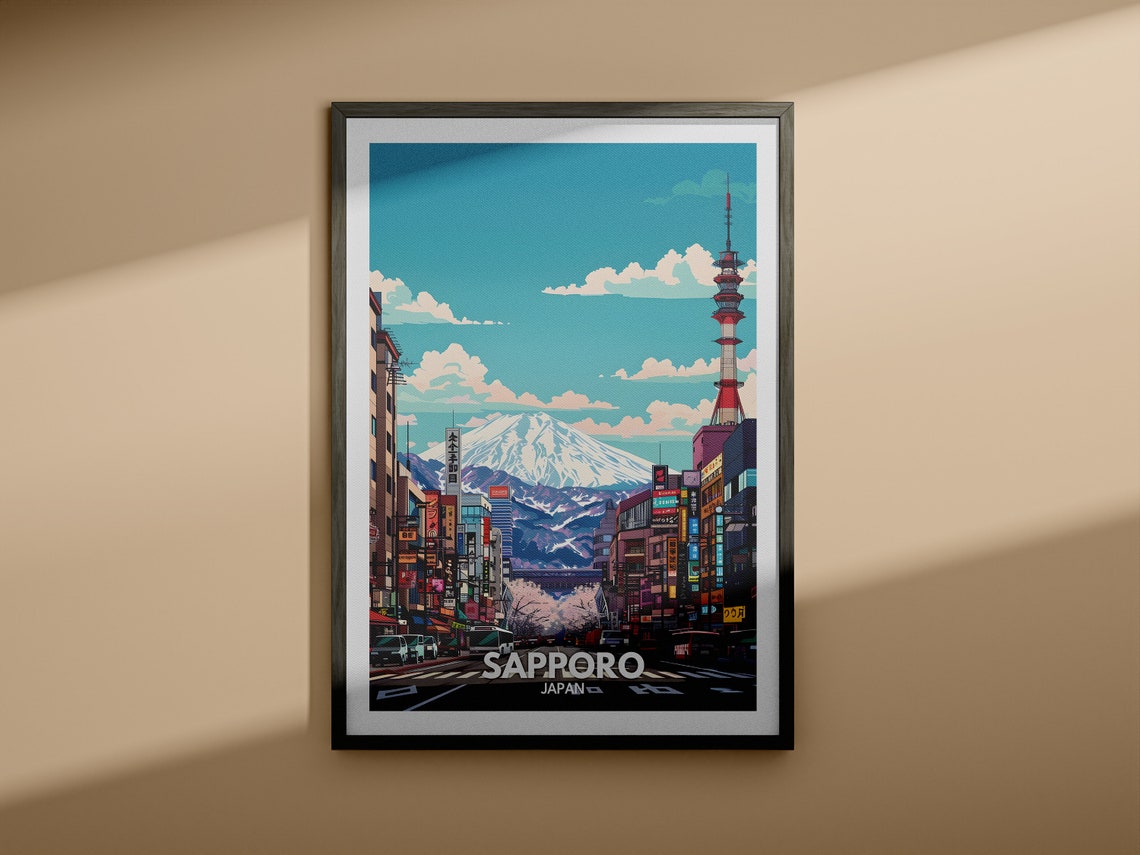 Sapporo Travel Print Japan Sapporo Travel Poster Japan Travel Poster Japan Cityscape Wall Art Unique City Decor - Image 3