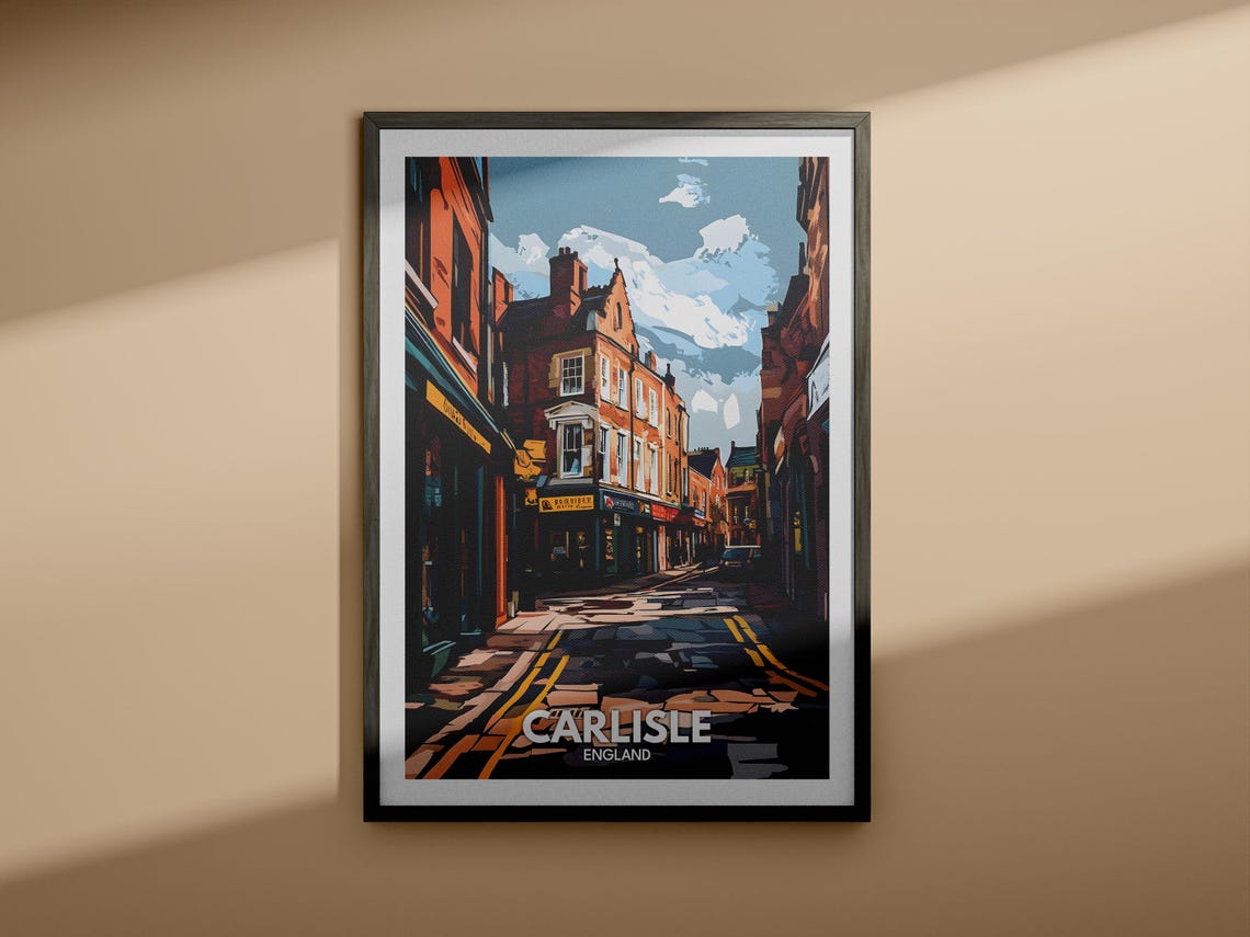 Carlisle Travel Print England Carlisle Travel Poster England Travel Poster United Kingdom Wall Art English Art Decor - Image 3