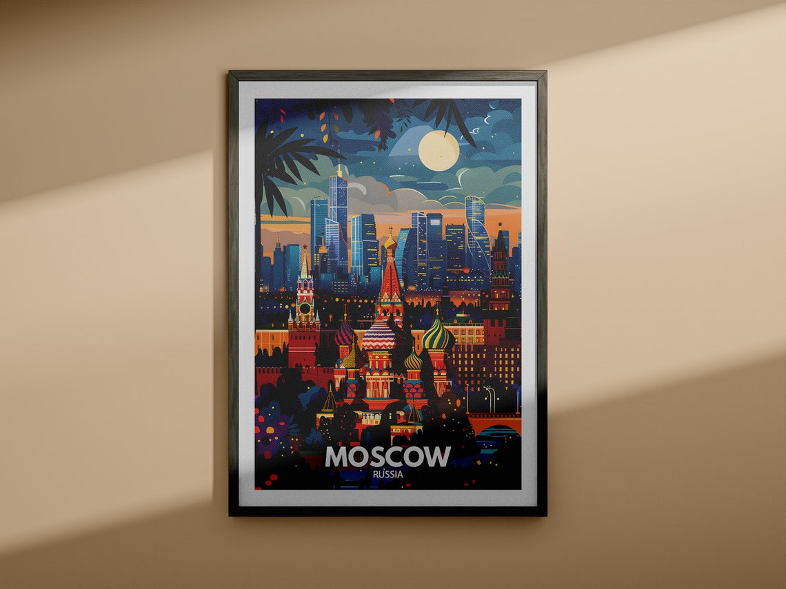 Moscow Travel Print Russia Moscow Travel Poster Russia Travel Poster Russia Cityscape Wall Art Unique City Decor - Image 3